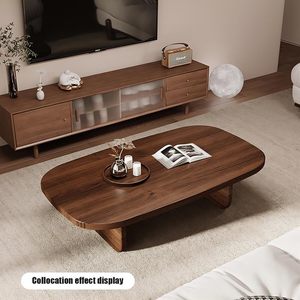 Table basse centrale ovale en bois pour salon Meubles de chambre les plus vendus pour l'hôtellerie disponibles à la vente à un prix abordable - Product Image 1