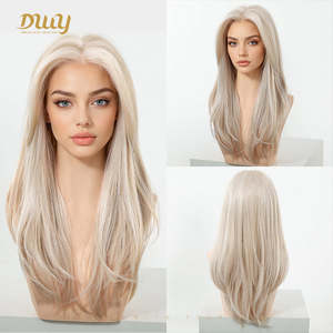 Kaitlyn-DWY 13*4 Free Parting Hand-<b>Tied</b> Top Glueless 30-Inch Synthetic Wig Transparent Lace Loose Wave Style Monofilament Base - Product Image 4
