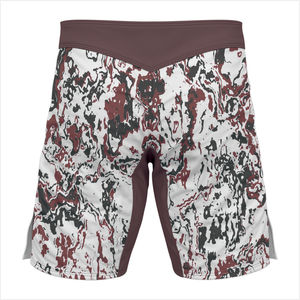 กางเกงขาสั้น MMA แบบสั่งทำสำหรับผู้ชายกางเกงขาสั้นคิกบ็อกซิ่งแบบปักลายดอกไม้มีระบาย - Product Image 2