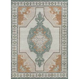 Tapis en laine noué à la main Erbe Ivory Gs-1512 pour entrée, couloir, motif abstrait rectangulaire médaillon, fait main - Product Image 1