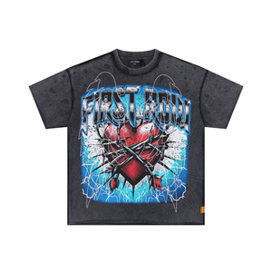 Nouveau T-shirt décontracté à manches courtes pour homme 2026 en coton imprimé motif losanges coupe ample style vintage - Product Image 1