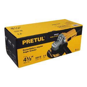Meuleuse d'angle filaire Pretul 4-1/2 pouces 550W avec moteur à balais pour le meulage, le polissage et la découpe, outil électrique de qualité bricolage - Product Image 1