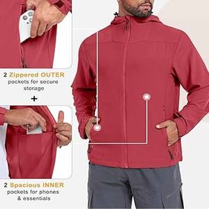 Chaqueta impermeable ligera transpirable para exteriores para hombre Material de poliéster estilo XL para viajes y lluvia - Product Image 4