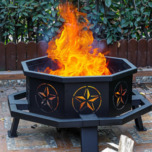 Le foyer en acier de qualité supérieure qui contient de grandes bûches et offre une chaleur extérieure chaude pour le jardin pour une utilisation extérieure - Product Image 1