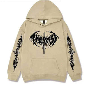 Sudadera con capucha de lana de algodón de peso pesado para hombre con estampado de logotipo personalizado - Product Image 3