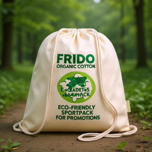 Zaino in Cotone Biologico Frido Eco-Gadget, Sacca Sportiva Ecologica con Coulisse per Promozioni - Product Image 3
