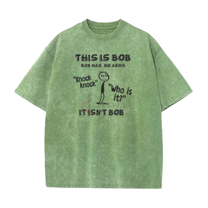 Streetwear vintage délavé à l'acide 100% jersey de coton imprimé graphique haut t-shirt surdimensionné pour hommes - Product Image 1