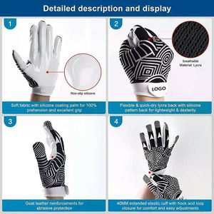 Gants de sport de football américain pour receveur, design optimal, confortables, durables, séchage rapide, gants d'entraînement, logo personnalisé, poignées pour les mains - Product Image 3