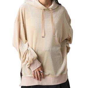 Tissu en velours à prix de gros, adapté aux vêtements décontractés, sweats à capuche pour femmes 2026 / Prix direct d'usine, design minimal, sweat à capuche confortable - Product Image 1