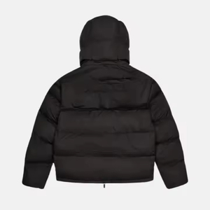 Blouson matelassé noir minimaliste à capuche surdimensionnée, essentiel pour l'hiver, résistant à l'eau, de haute qualité, pour hommes - Product Image 6