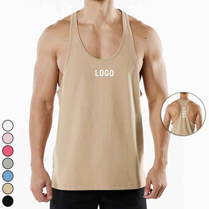 Camiseta sin mangas de entrenamiento para hombre hecha a medida, ropa de gimnasio de punto transpirable para hombre - Product Image 1
