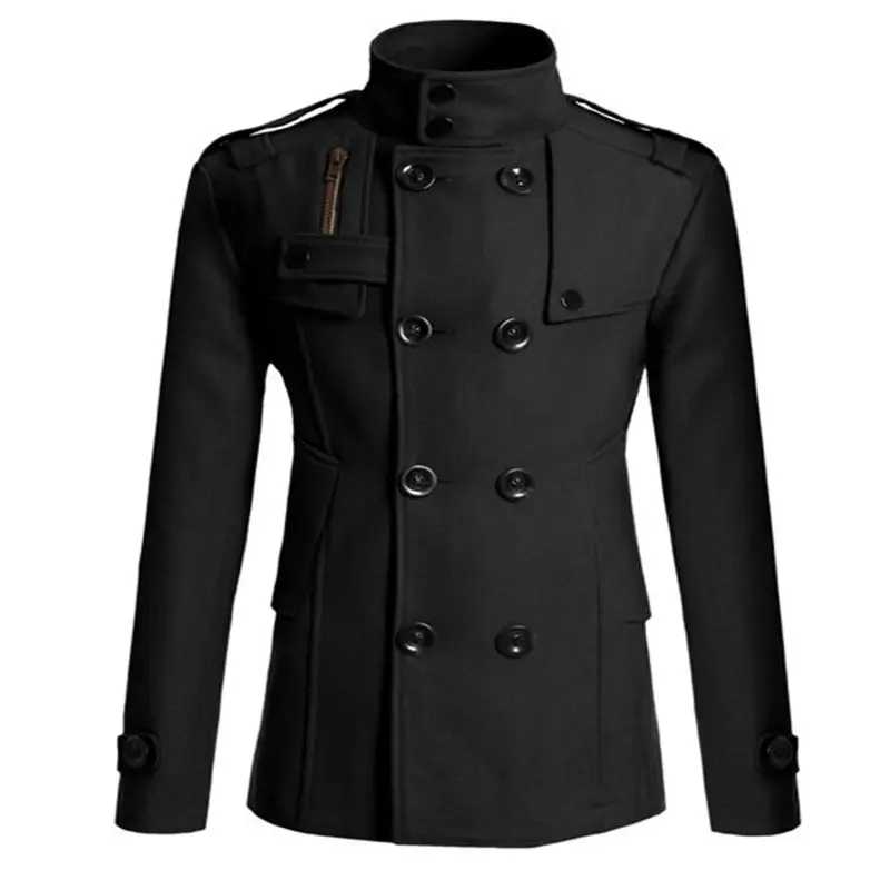 Wholesale 2022 Men Slim Overcoat Warm Winter Lapel Jackets Outdoor Trench Windproof Overcoat long trench coat