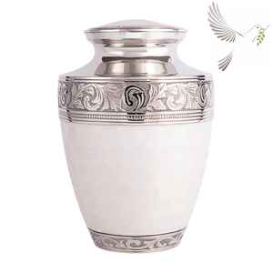 Venta caliente Urna de cremación Suministros funerarios Urnas cenizas humanas Artesanía india de metal a precio mayorista para exportación. - Product Image 4