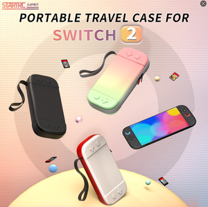 STARTRC 게임 슬림 하드 쉘 여행 케이스 2 와 12 게임 카드 슬롯 휴대용 블랙 핑크 그린 그라디언트 크림 컬러 - Product Image 1