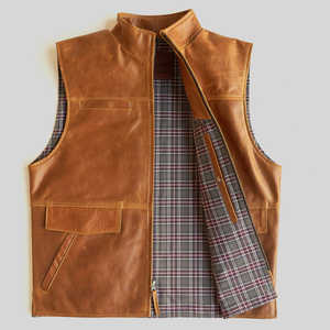 Chalecos de cuero cómodos para hombres más vendidos Chalecos de cuero personalizados transpirables profesionales Diseño de chaqueta para hombres - Product Image 2