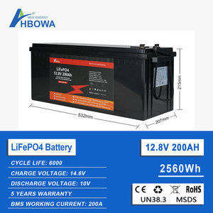 Hbowa LiFePO4 5 yıl garanti 12 V 24V 200ah RV 50ah 500ah pil RV güneş için 12 Volt lityum pil 200ah - Product Image 3