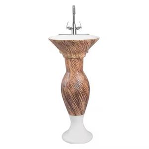 Fregadero de madera petrificada con forma de lavabo redondo-Pedestal de lavabo de manos de delfín Lavabo, producto sanitario de cerámica - Product Image 1
