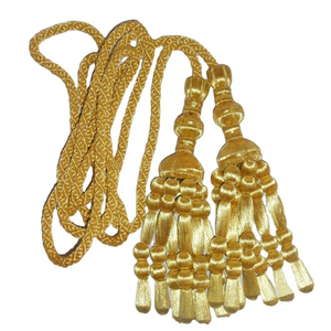 OEM Customized Long Gold Fringe <b>Tassel</b> with Cord Wholesale Bullion Metallic Wire for <b>Curtain</b> Garment Use - Product Image 3
