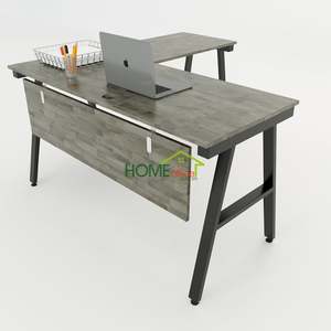 โต๊ะทำงานรูปตัวแอล ACONCEPT รุ่น HBAC017 ขนาด 140x140 ซม. เฟอร์นิเจอร์สำนักงานและโรงเรียนทันสมัยทำจากไม้ ประกอบสำเร็จสำหรับใช้ในโรงพยาบาล - Product Image 1