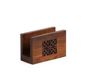 Boîtes à serviettes imprimées en bois de conception moderne écologique Accessoires de mouchoirs décoratifs de table très exigeants Fournitures en vrac - Product Image 2