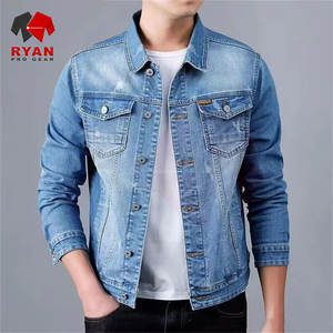 Veste en jean classique pour homme, logo personnalisé, OEM ODM, coupe régulière, fermeture à boutons, vêtement d'extérieur décontracté et tendance - Product Image 6