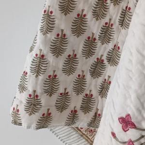 Edredón indio Reversible Jaipuri hecho a mano con estampado de bloque de mano Rajai Floral ropa de cama étnica india para decoración del hogar - Product Image 4