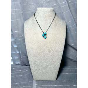 Kingman Turquoise & Sterling Silver Necklace Navajo-<b>Crafted</b> Cultural Collectible Jewelry One-of-a-Kind Piece - Product Image 3