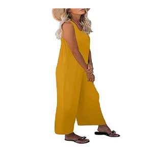 Combinaison pour femme de haute qualité, couleur unie, 100% coton, décontractée, respirante, col en V, manches longues, écologique, best-seller - Product Image 4