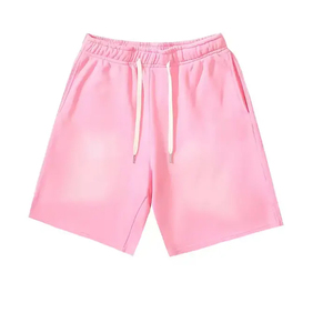 Best Selling New Vintage Faded Distressed Acid Wash Drawstring <b>Shorts</b> Puff Printing Custom 5 Inch Inseam Elastic Waist <b>Pockets</b> - Product Image 2