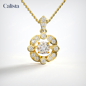 จี้สร้อยคอทองคำ 10K สไตล์หรูหรา ดีไซน์แฟชั่น ประดับด้วยเพชร CZ สำหรับผู้หญิง ผลิตในเวียดนาม-DS01005 - Product Image 1