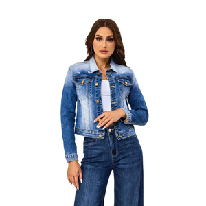 Personnalisé High Street Dos Nu Effiloché Jean Vestes Dames Mode de Haute Qualité Chaînes Veste Denim pour Femmes - Product Image 2
