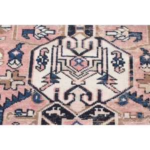 Alfombra de 3x9.5 pies, Alfombra Turca Vintage, Alfombra a Cuadros Azul y Rosa - Product Image 5