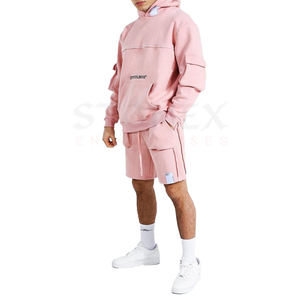 ชุดเสื้อยืดแขนสั้น2ชิ้นสำหรับผู้ชายชุดกางเกงขาสั้นผ้าฝ้าย100% 2ชิ้นสำหรับผู้ชายปรับแต่งโลโก้ - Product Image 1