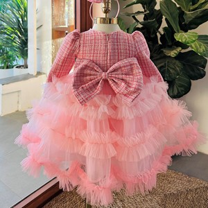 Lovely Warm Winter Spring <b>Flared</b> <b>Mesh</b> Skirt Long-Sleeved Girls Dress with Soft Fabric Customizable ODM OEM for Viet Nam - Product Image 5