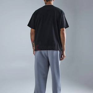 T-shirt surdimensionné à épaules tombantes en gros Urban Streetwear Fashion Tee pour les jeunes Marques de vêtements à la mode - Product Image 2