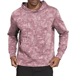 Sudadera con capucha de talla grande Tie-Dye para hombre, sudadera bordada con humo negro colorido, hecha de tela de Jersey - Product Image 1