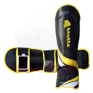 Protège-tibias en cuir PU de haute qualité en cuir unisexe Protège-tibia en cuir avec logo personnalisé - Product Image 1