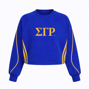 Sweat-shirt décontracté en coton pour femme Sigma Gamma Rho Sorority, pull à col rond brodé en jersey tricoté - Product Image 1