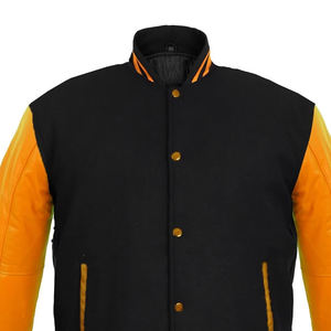 Chaqueta Universitaria Personalizada con Logotipo, Mangas de Cuero, Bordado, Chaqueta Universitaria de Béisbol para Hombre, Chaqueta Universitaria con Letras - Product Image 3