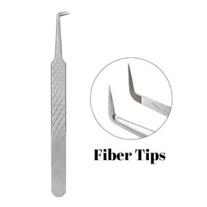 Pince à épiler en acier inoxydable de type L 3D avec embouts en fibre, finition satinée, outil pour extensions de cils individuelles - Product Image 6