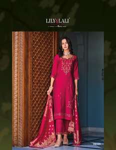 กางเกง kurti และ dupatta ที่มีความหนืดและงานปักด้วยมือผู้ส่งออกทั่วโลก - Product Image 2