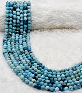 Perles rondes polies naturelles d'aragonite de qualité supérieure de 8 mm, très demandées en gros, pour la méditation et la bijouterie tendance - Product Image 1