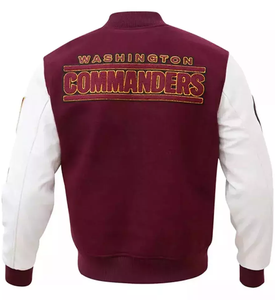 Chaqueta universitaria Washington para hombre, chaqueta Letterman con mangas de cuero doradas, chaqueta universitaria de cuero personalizada con letras para hombre - Product Image 2