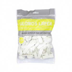Ballons en latex Party Love 12 cm Blancs 100 pièces Sac Decotex Qualité supérieure - Product Image 2