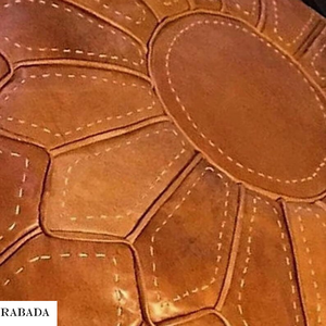 Leather Pouf Cover Handmade Footstool Poufs for Living Room Ottoman Foot <b>Stool</b> <b>Storage</b> Solution for Home Decor and Bedroom - Product Image 3