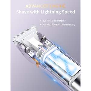 Tondeuse électrique rechargeable pour femme, utilisable sur peau sèche ou humide, étanche, pour le nez et la zone pubienne, avec station de charge USB - Product Image 6