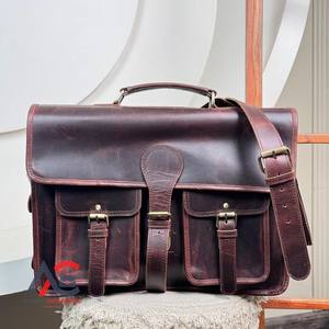 Sac à main décontracté de grande capacité pour le bureau et le voyage Porte-documents en cuir véritable Sac à bandoulière multi-compartiments pour hommes - Product Image 1
