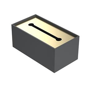 Caja de pañuelos de Metal para decoración del hogar, caja de pañuelos de hierro recubierta de polvo, Color negro y dorado, fabricante al por mayor - Product Image 1