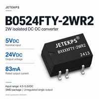 Convertisseur DC-DC isolé JETEKPS B0524FTY-2WR2 2W, 5V vers 24V 83mA, module d'alimentation SMD non régulé, RoHS