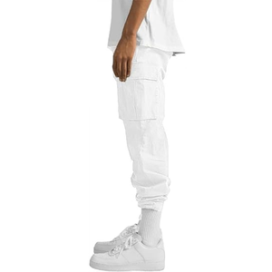 <b>Men's</b> Multi-Pocket Breathable 100% Cotton Drawstring Closure Cargo Pants <b>Overalls</b> Spring Autumn Made Bangladesh Direct Factory - Product Image 4